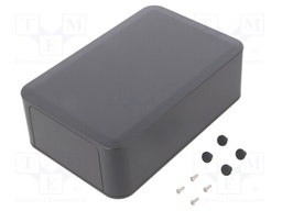 Enclosure: with panel; PF; X: 125mm; Y: 190mm; Z: 60mm; ABS; dark grey