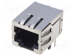 Socket; RJ45; PIN: 8; shielded,panel ground terminals; THT