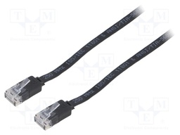 Patch cord; U/UTP; 6; stranded; Cu; PVC; black; Len: 1m; 32AWG