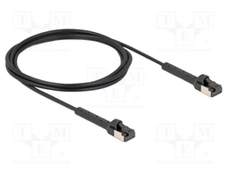 Patch cord; U/FTP; Cat: 6a; RJ45 plug,both sides; 2m; LSZH; black
