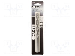 Drill bit; for metal; Ø: 12mm; L: 205mm; high speed steel