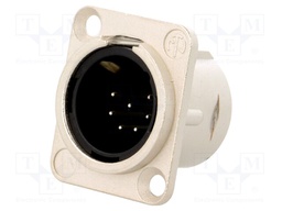 Socket; XLR; male; PIN: 7; flange (2 holes),for panel mounting