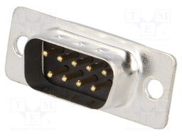 D-Sub; PIN: 9; plug; male; soldering; for cable; gold flash; 250V