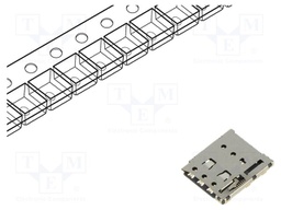 Connector: for cards; Nano SIM; push-pull; SMT; gold flash; PIN: 6