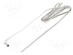 Cable; wires,DC 5,5/2,5 plug; angled; 0.35mm2; white; 1.5m