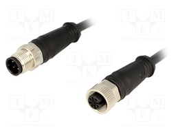 Cable: for sensors/automation; PIN: 4; M12-M12; 1m; plug; plug; 250V