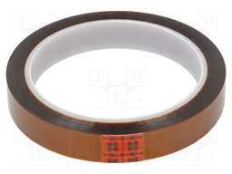 Tape: electrical insulating; W: 15mm; L: 33m; Thk: 0.076mm; silicone