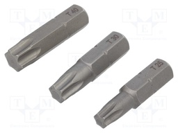 Screwdriver bits; Pcs: 3; Package: plastic case; 25mm; Bit: Torx®