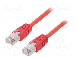 Patch cord; F/UTP; 5e; stranded; CCA; PVC; red; Len: 1m; 26AWG