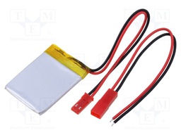 Re-battery: Li-Po; 3.7V; 320mAh; Leads: cables; 3x30x40mm