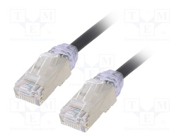Patch cord; F/UTP,TX6A-28™; 6a; solid; Cu; LSZH; black; Len: 0.5m
