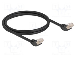 Patch cord; S/FTP; Cat: 6a; RJ45 up angled plug,both sides; 1m
