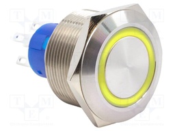 Switch: vandal resistant; SPDT; 3A/250VAC; IP67; ON-(ON); yellow