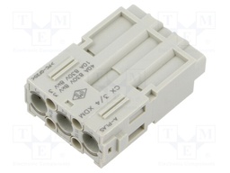Heavy Duty Connector, MIXO Series, Insert, 3+4 Contacts, Plug, Crimp Pin - Contacts Not Supplied