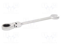Wrench; combination spanner,with ratchet,with joint; 19mm; tag