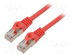 Patch cord; F/UTP; 6; stranded; CCA; PVC; red; 1m; 26AWG; Cores: 8