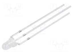 LED; 3mm; red,yellow; 60°; Front: convex; 2.1÷2.6VDC; Pitch: 2.54mm