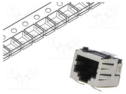 Socket; RJ45; PIN: 8; Cat: 5; Layout: 8p8c; SMT; horizontal