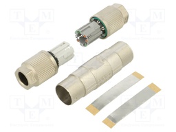 Coupler; M12; PIN: 4; Cat: 5; shielded; for cable; IDC; straight