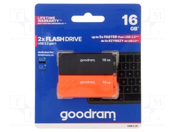 Pendrive; USB 3.2; 16GB; R: 60MB/s; W: 20MB/s; USB A; black,orange