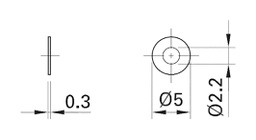 Accessories: washer; Thread: M2