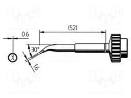 Tip; bent chisel; 1.6mm