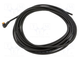 Connection lead; M8; PIN: 4; angled; 5m; plug; 50VAC; 4A; -25÷80°C