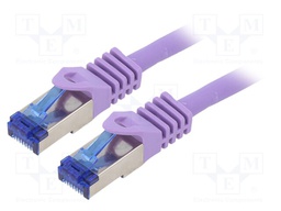 Patch cord; S/FTP; 6a; stranded; Cu; LSZH; violet; 2m; 26AWG