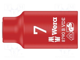 Key; hex socket,socket spanner; HEX 7mm; 3/8"; 46mm; insulated