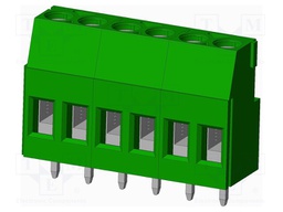 Connector: PCB terminal block; terminal; angled; Plating: tinned