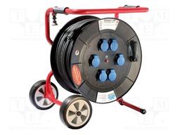 Extension lead; 3G2.5mm2; reel,with brake,with wheels; rubber