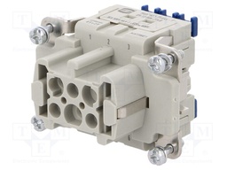 Connector: rectangular; female; Han ES Press; PIN: 6; 6+PE; size 6B