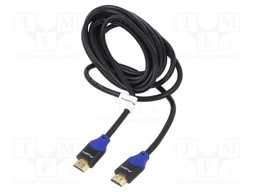 Cable; HDMI 2.0; HDMI plug,both sides; PVC; 1m; black; 30AWG; box