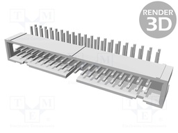 Socket; IDC; male; PIN: 40; angled 90°; THT; 2.54mm; Layout: 2x20