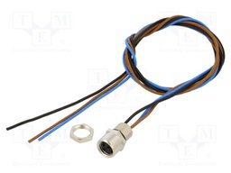 Connection lead; M8; PIN: 3; straight; 0.5m; socket; 60VAC; 60VDC