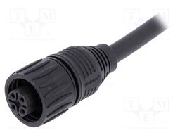 Connector: circular; plug; PIN: 4; female; cables; IP65,IP67; 18A