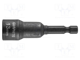 Screwdriver bit; 6-angles socket; HEX 13mm; Mounting: 1/4"