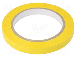 Tape: electrical insulating; W: 12mm; L: 66m; Thk: 60um; yellow; 80%