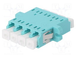 Connector: fiber optic; socket,coupler; quad,multi mode (MM); LC
