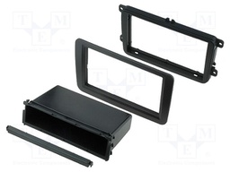 Radio mounting frame; Seat,Škoda,VW; 2 DIN; black