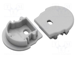 Cap for LED profiles; grey; ABS; Application: UNI12