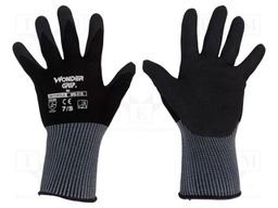 Protective gloves; Size: 7,S; black; nitryl,nylon; Oil