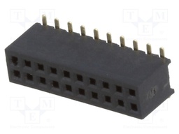 Socket; pin strips; female; PIN: 20; straight; 1.27mm; SMT; 2x10