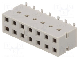 Socket; wire-board; female; DUBOX; 2.54mm; PIN: 14; SMT; gold-plated