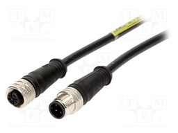 Cable: for sensors/automation; PIN: 4; M12-M12; 5m; plug; plug; 250V