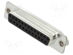 D-Sub; PIN: 25; plug; female; stamped and formed contacts; black