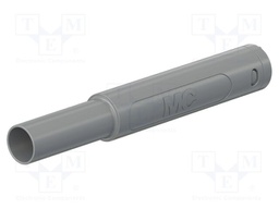 Connector: 4mm banana; plug; 32A; 1kV; grey; insulated; 2.5mm2