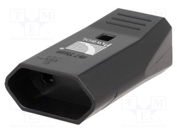 Connector: AC supply; socket; Layout: 2P; Type: flat; black; 250VAC