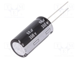 Capacitor: electrolytic; THT; 68uF; 350VDC; Ø16x31.5mm; ±20%; 5000h