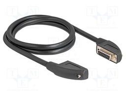 Cable; D-Sub 15pin socket 90° left/right,both sides; PVC; black